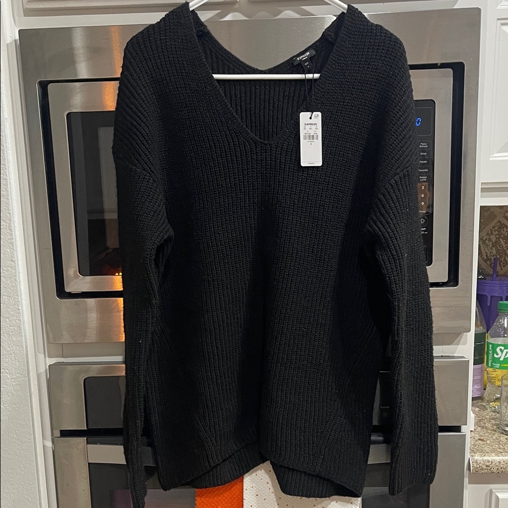 Express Black V-Neck Sweater